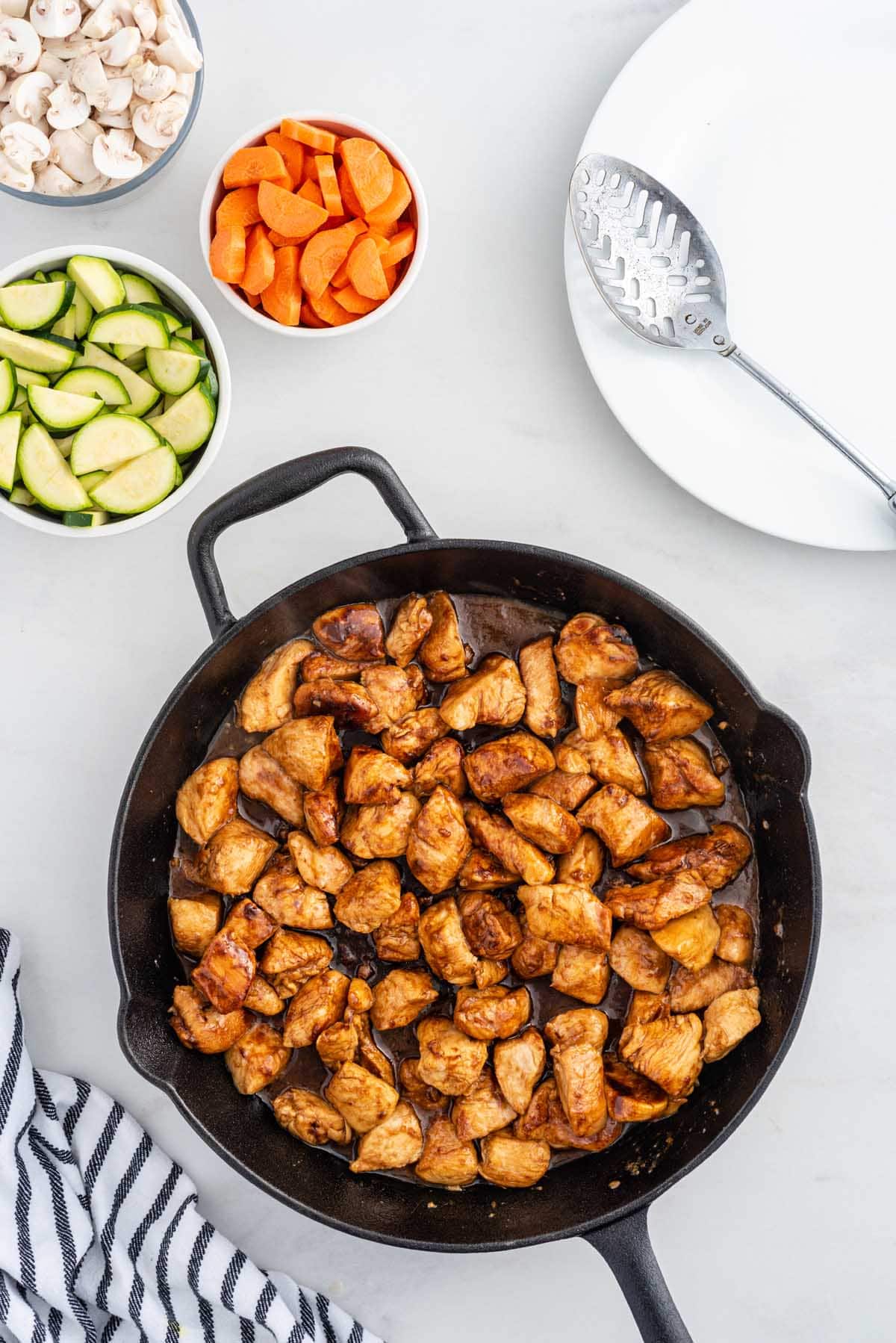 cook the chicken in a skillet