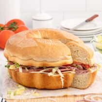 party sub with bundt cake.
