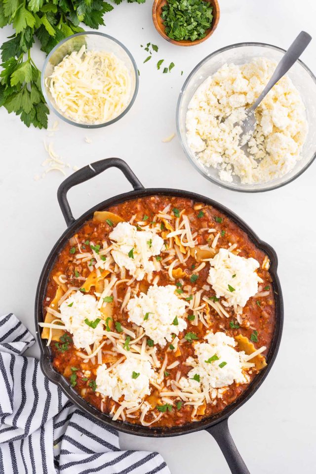 Skillet Lasagna (One-Pan Recipe) - Princess Pinky Girl