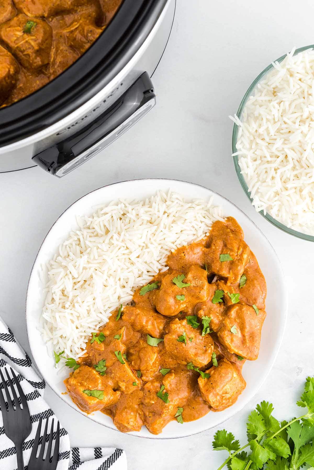 butter chicken serves with rice