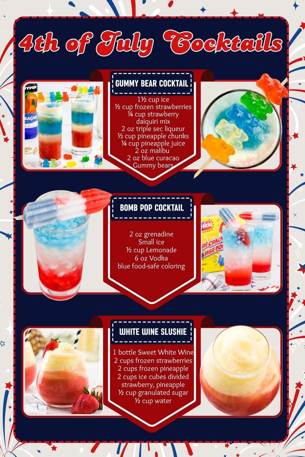 4th of july cocktail Pin.