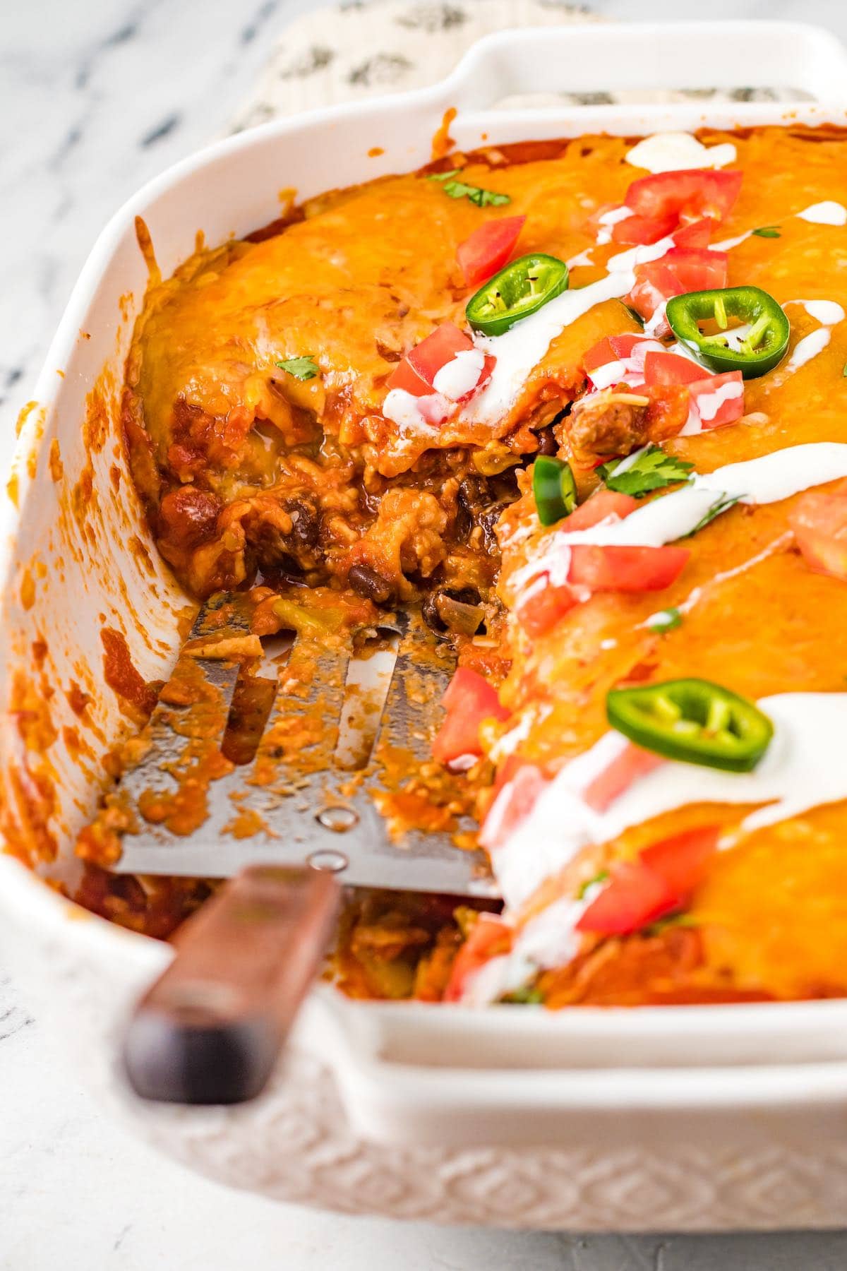 yummy beef enchilada casserole