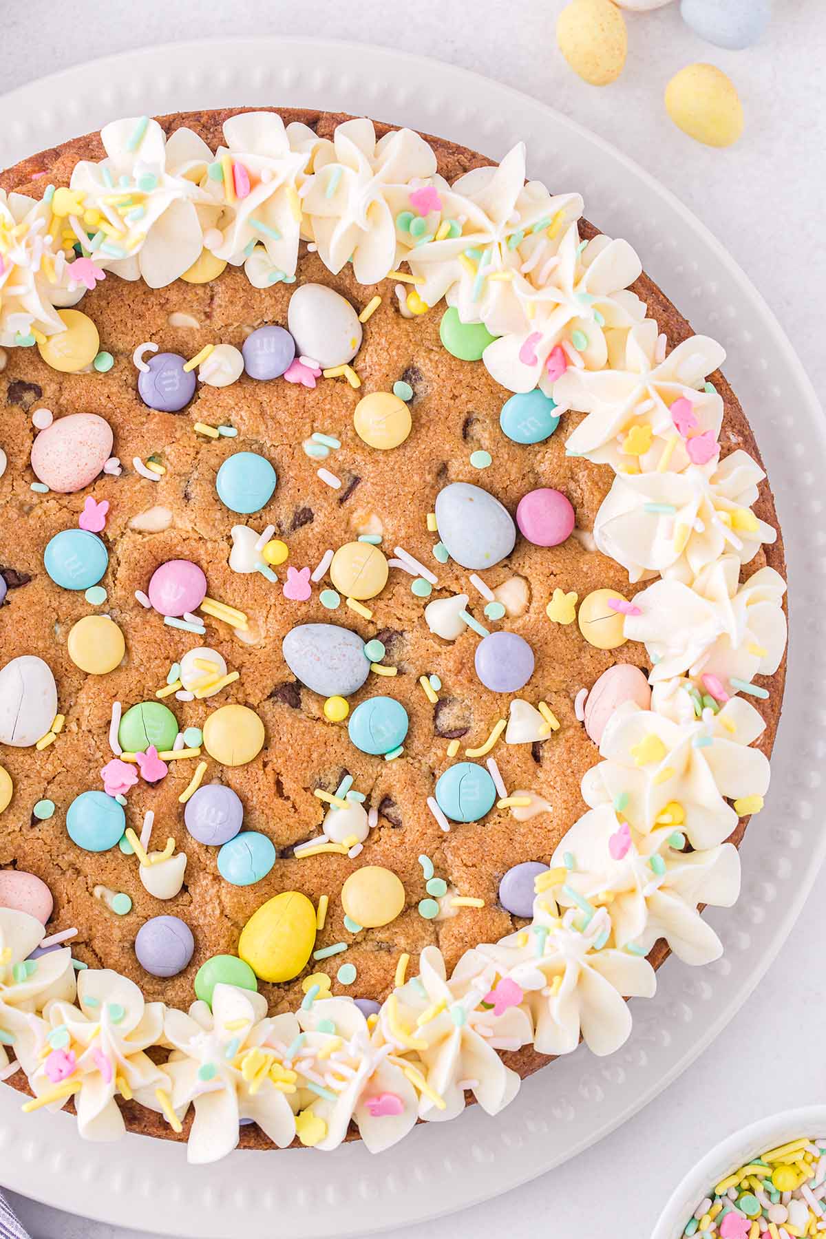 top view easter cookie cake