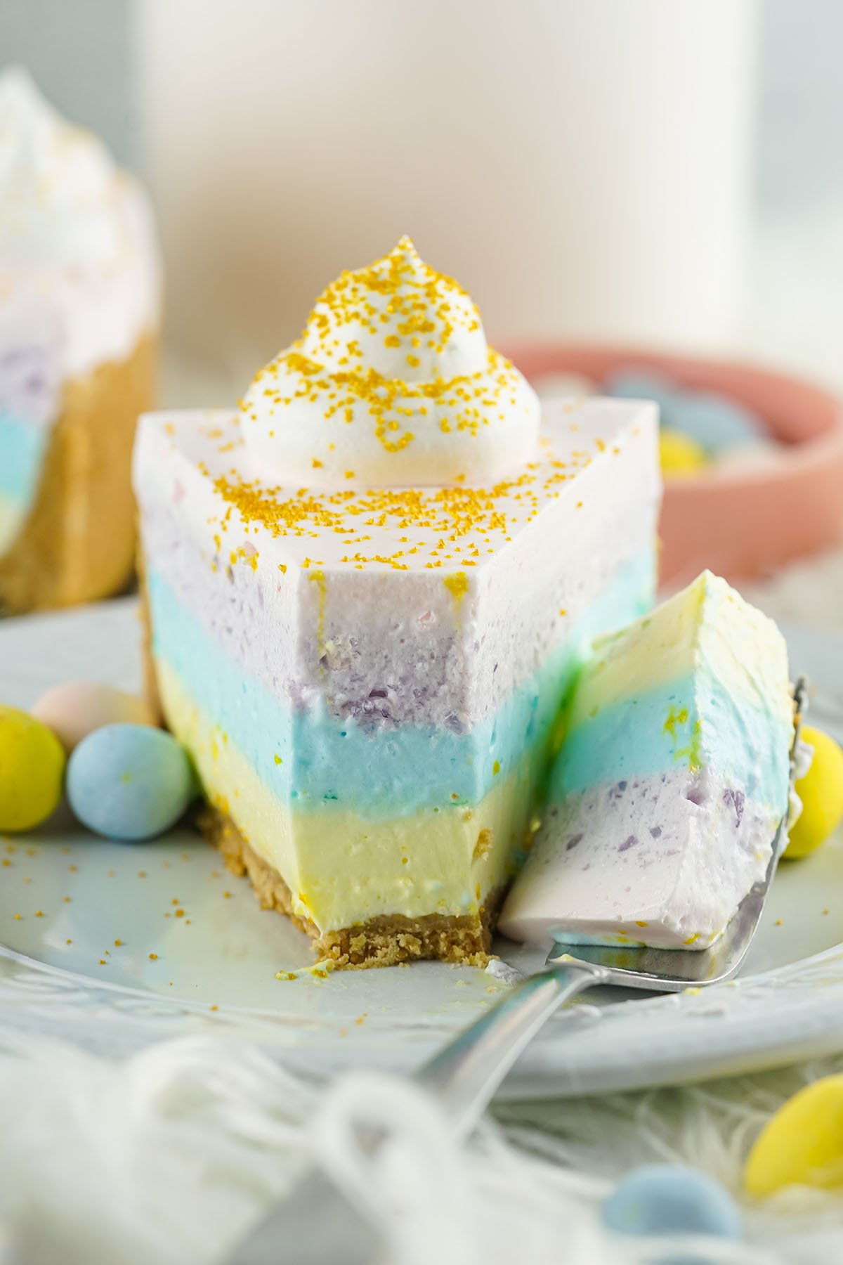 easter jello pie on a plate