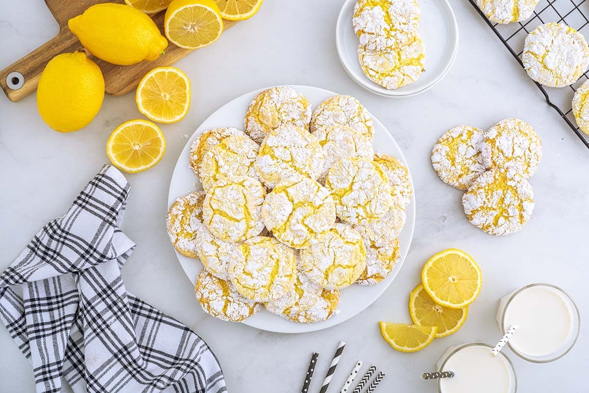 lemon cool whip cookies on a plate