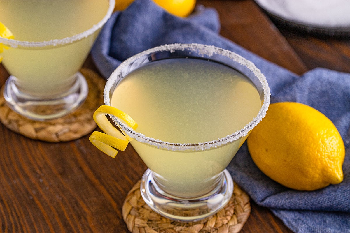 lemon drop martini in a glass