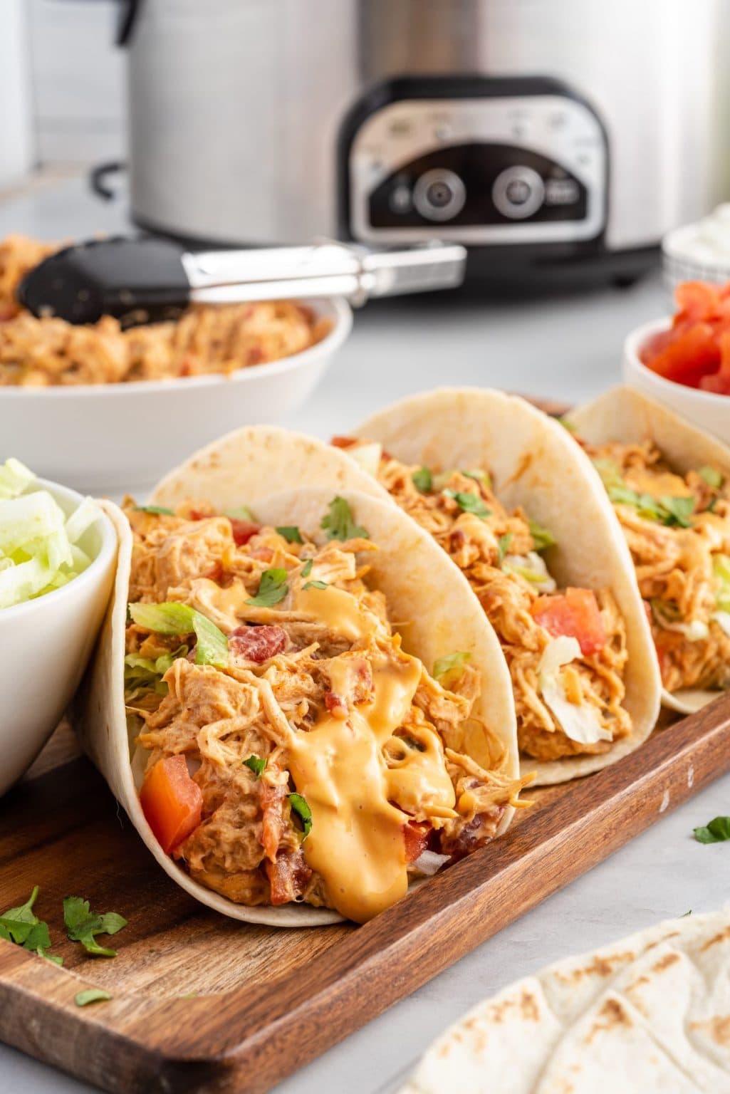 Slow Cooker Queso Chicken Tacos Princess Pinky Girl