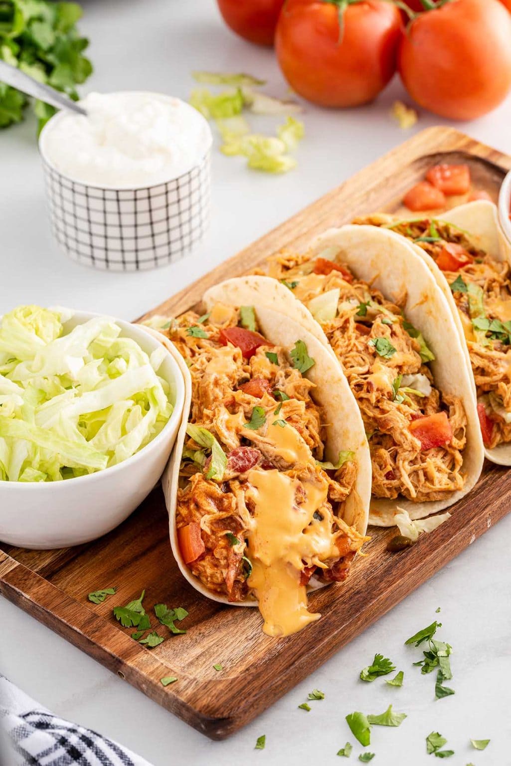 Slow Cooker Queso Chicken Tacos Princess Pinky Girl