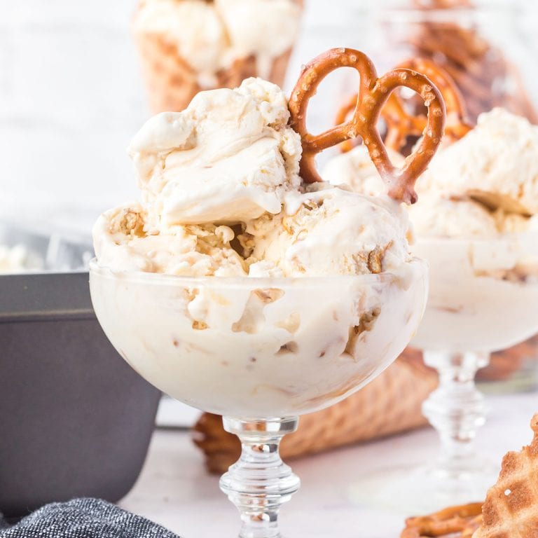 Caramel Pretzel No Churn Ice Cream featured image