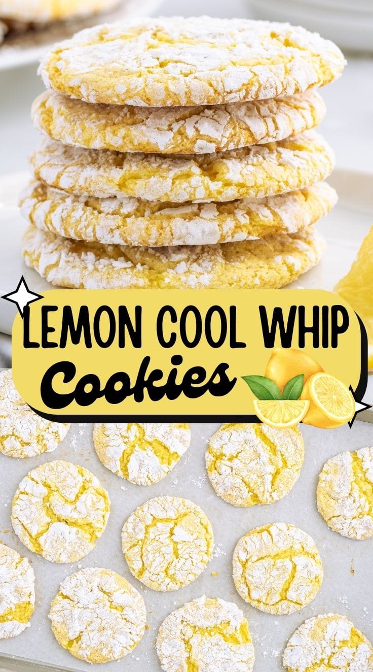 lemon cool whip cookies stacked.