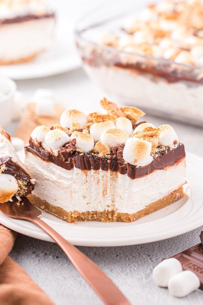 S’mores Cheesecake Bars (No-Bake Dessert) - Princess Pinky Girl