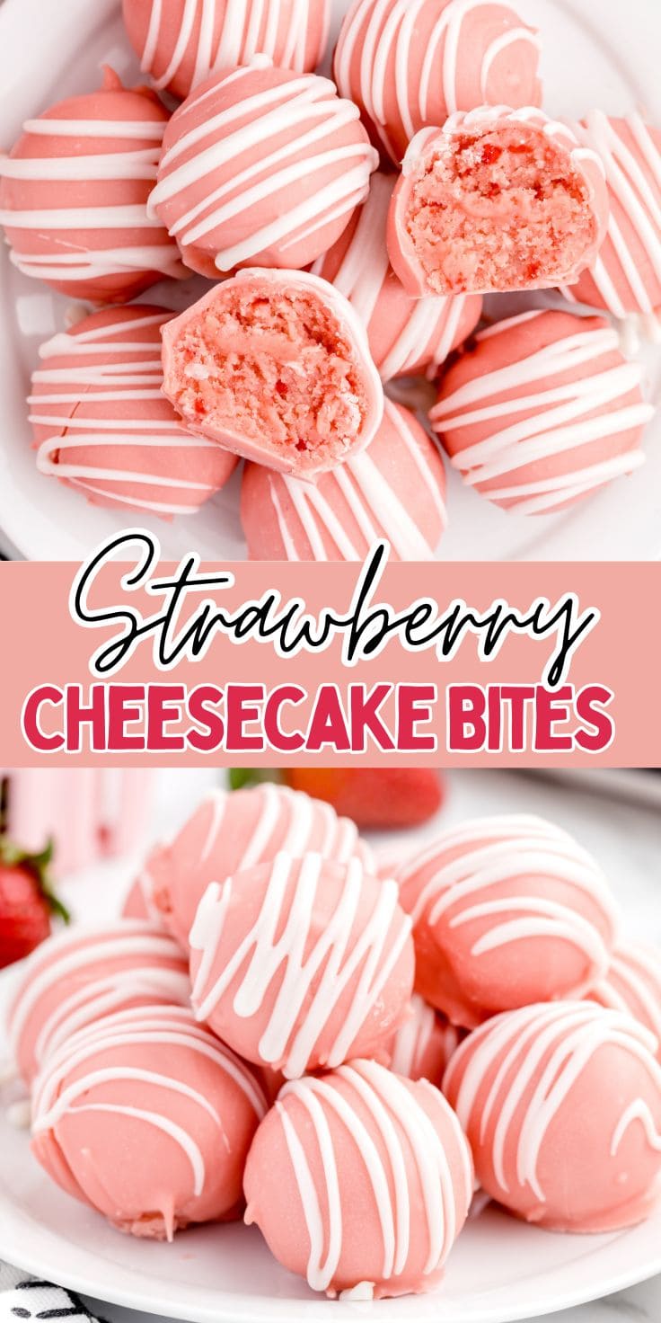 Strawberry Cheesecake Bites Pin 1.