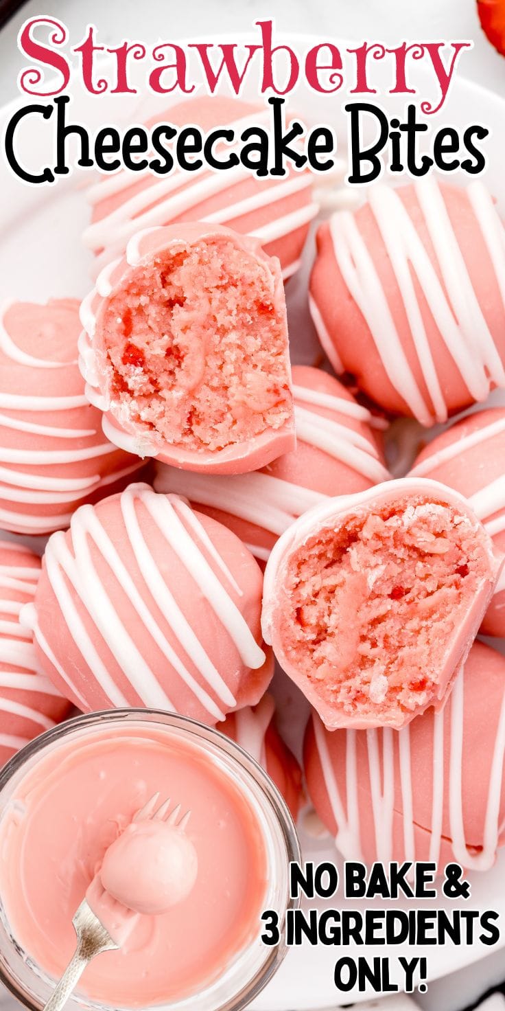 Strawberry Cheesecake Bites Pin 2.