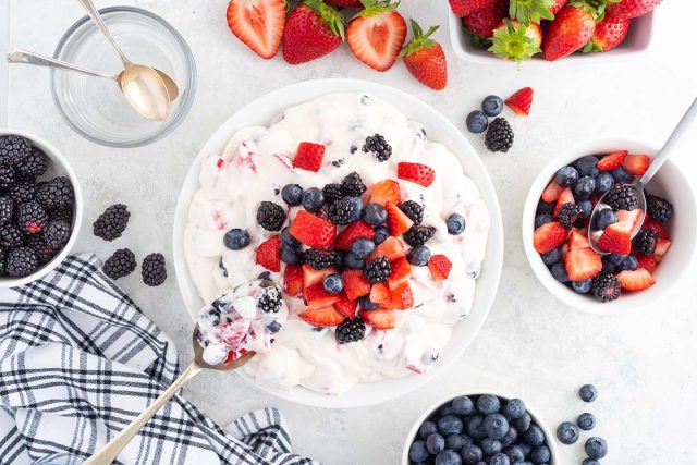 Berry Cheesecake Salad - Princess Pinky Girl