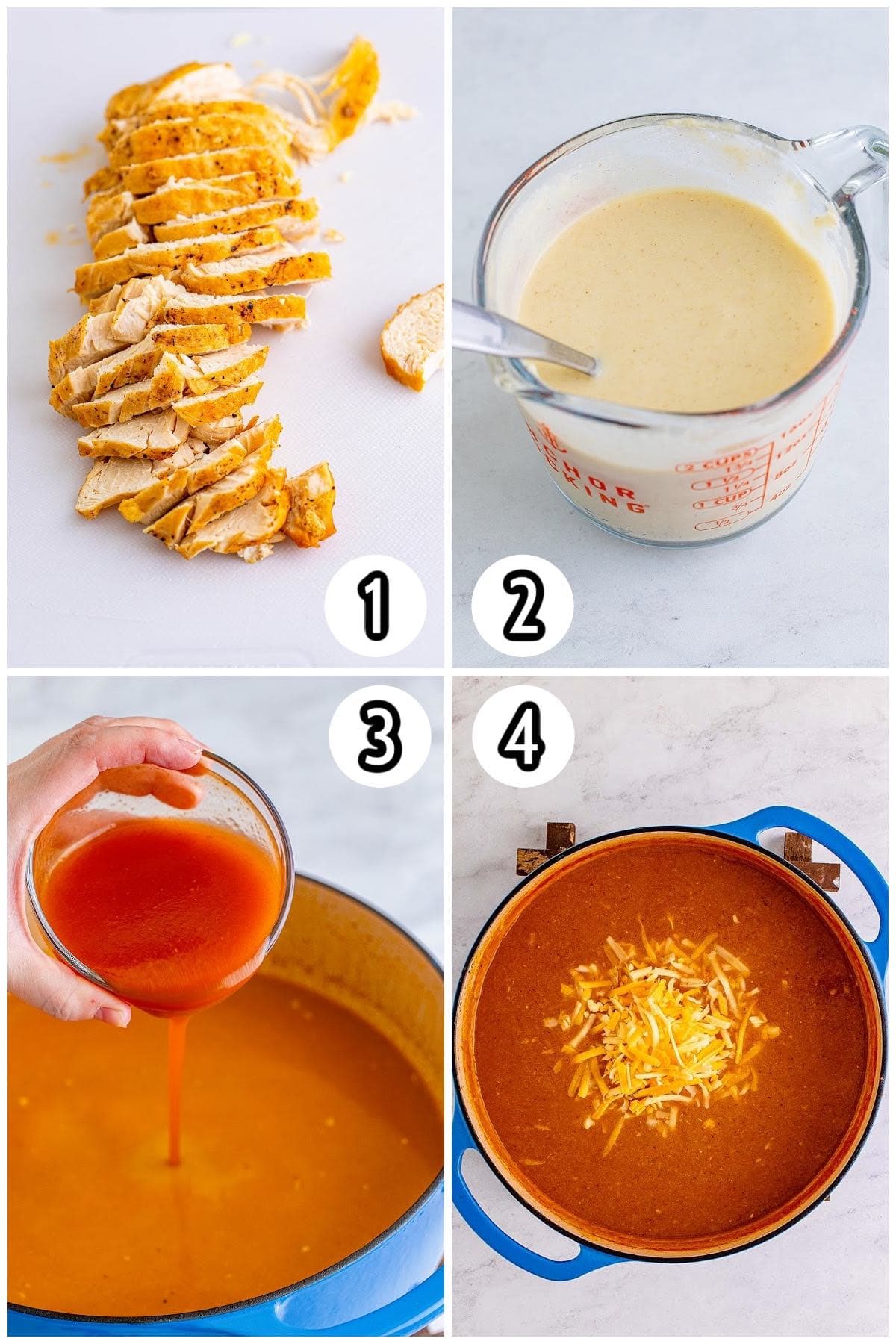 chicken enchilada soup collage