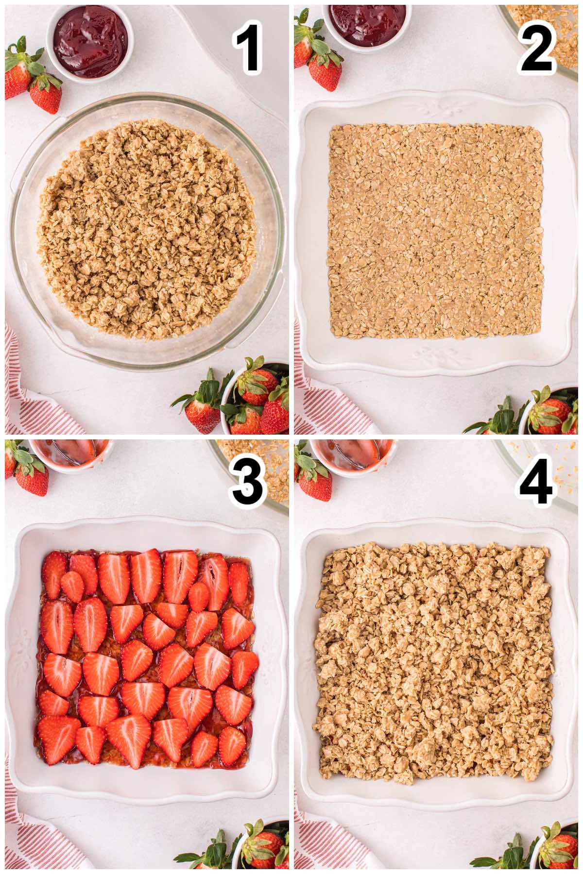 strawberry oatmeal bars instructions