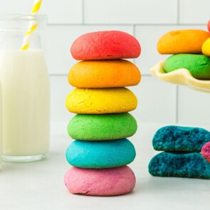 rainbow cake mix cookies featured image