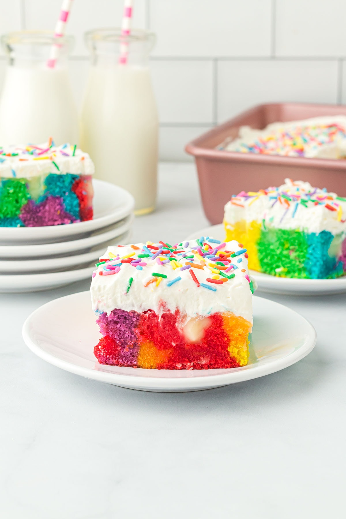 rainbow poke cake hero image