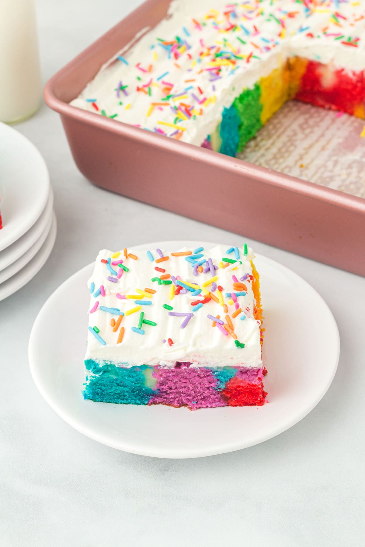 rainbow poke cake