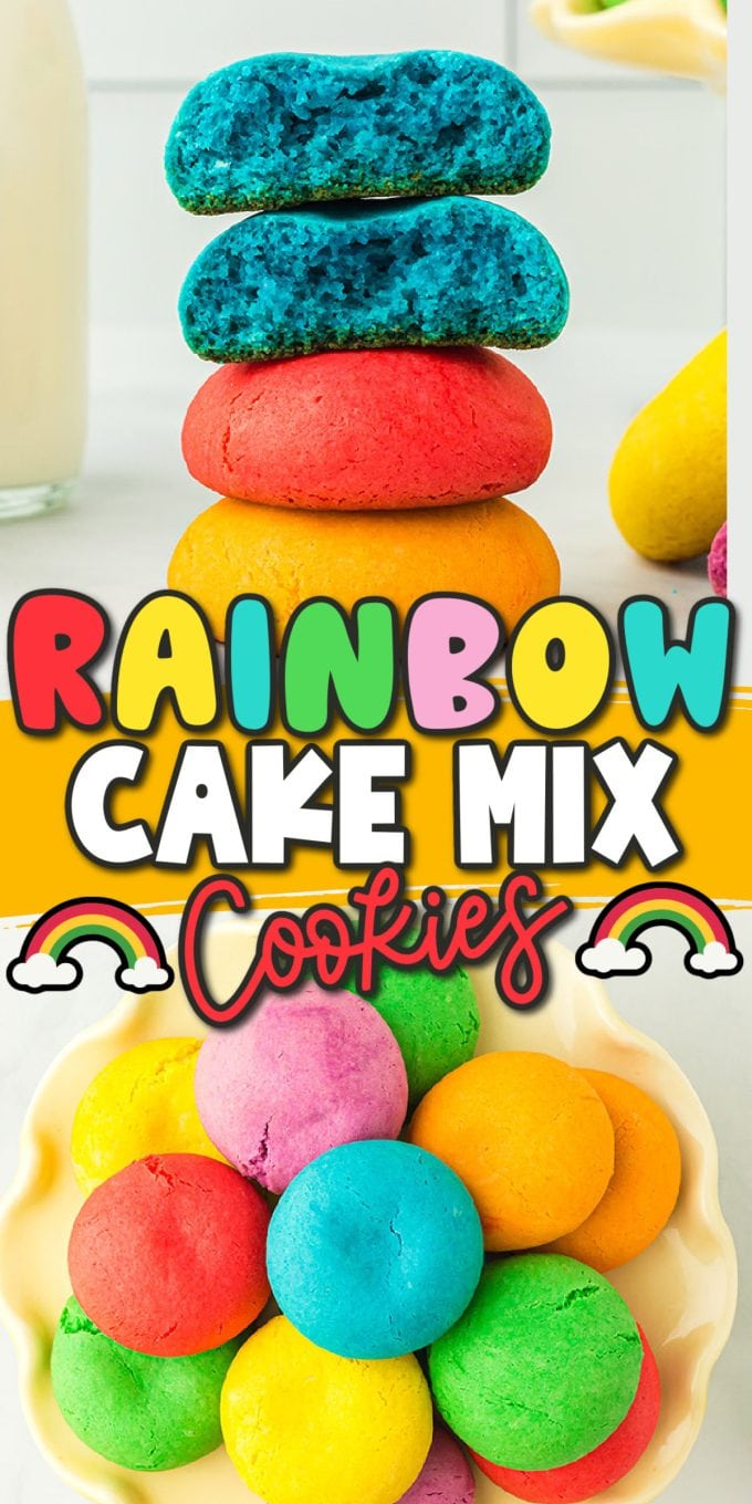 Rainbow Cake Mix Cookies pinterest