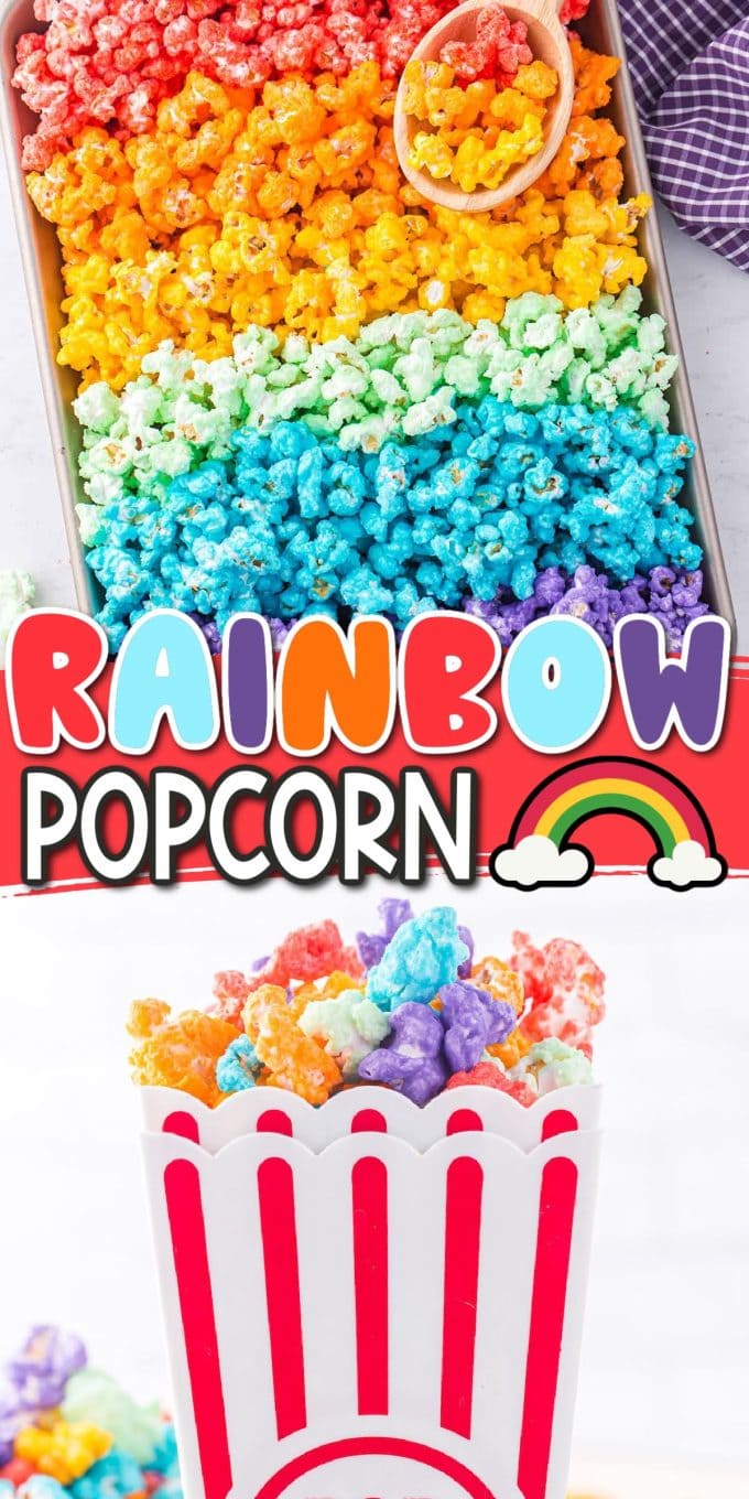 Homemade Rainbow Popcorn pinterest