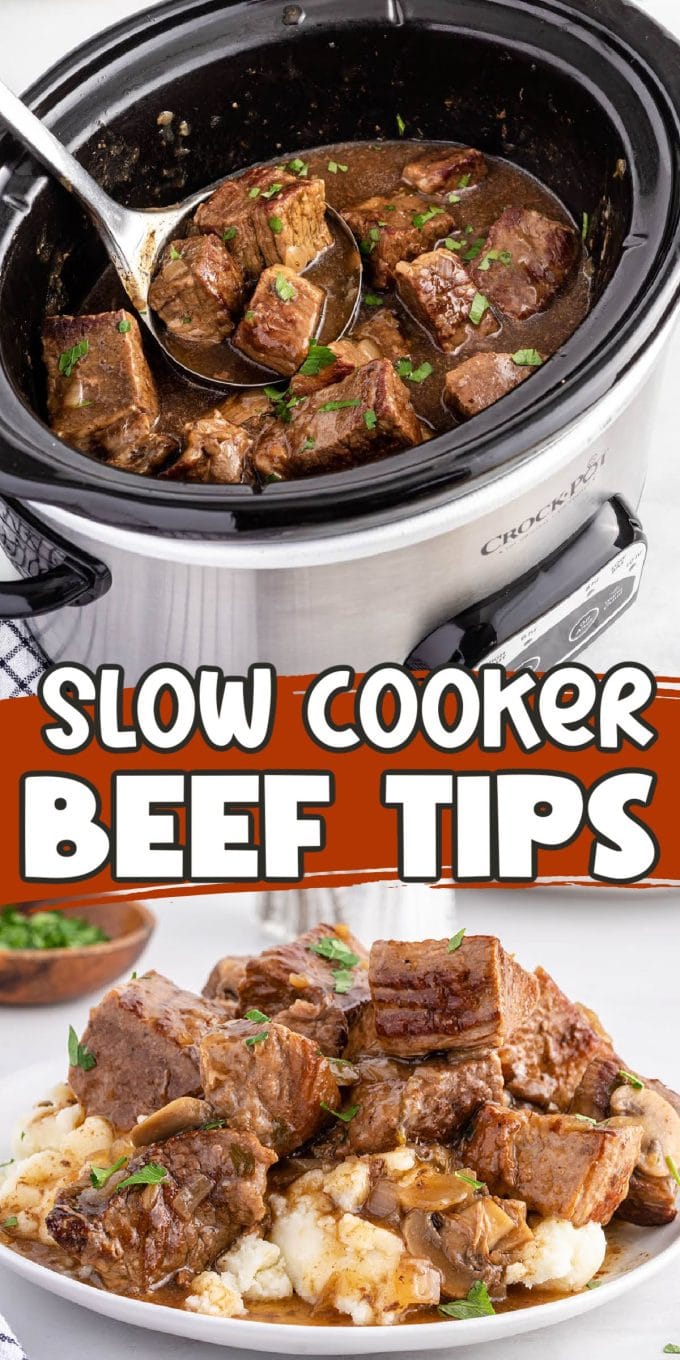 Slow Cooker Beef Tips pinterest