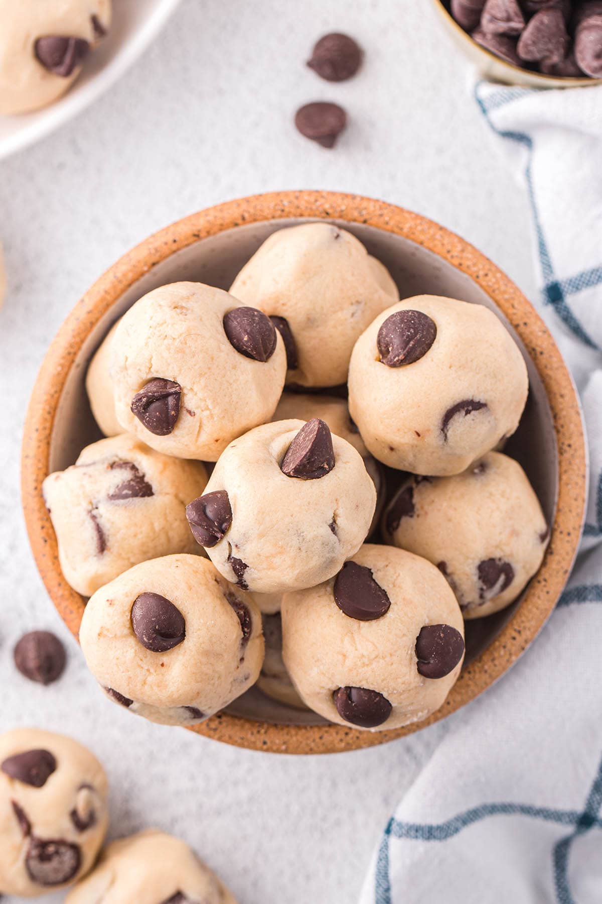 cookie dough bites in a bowl