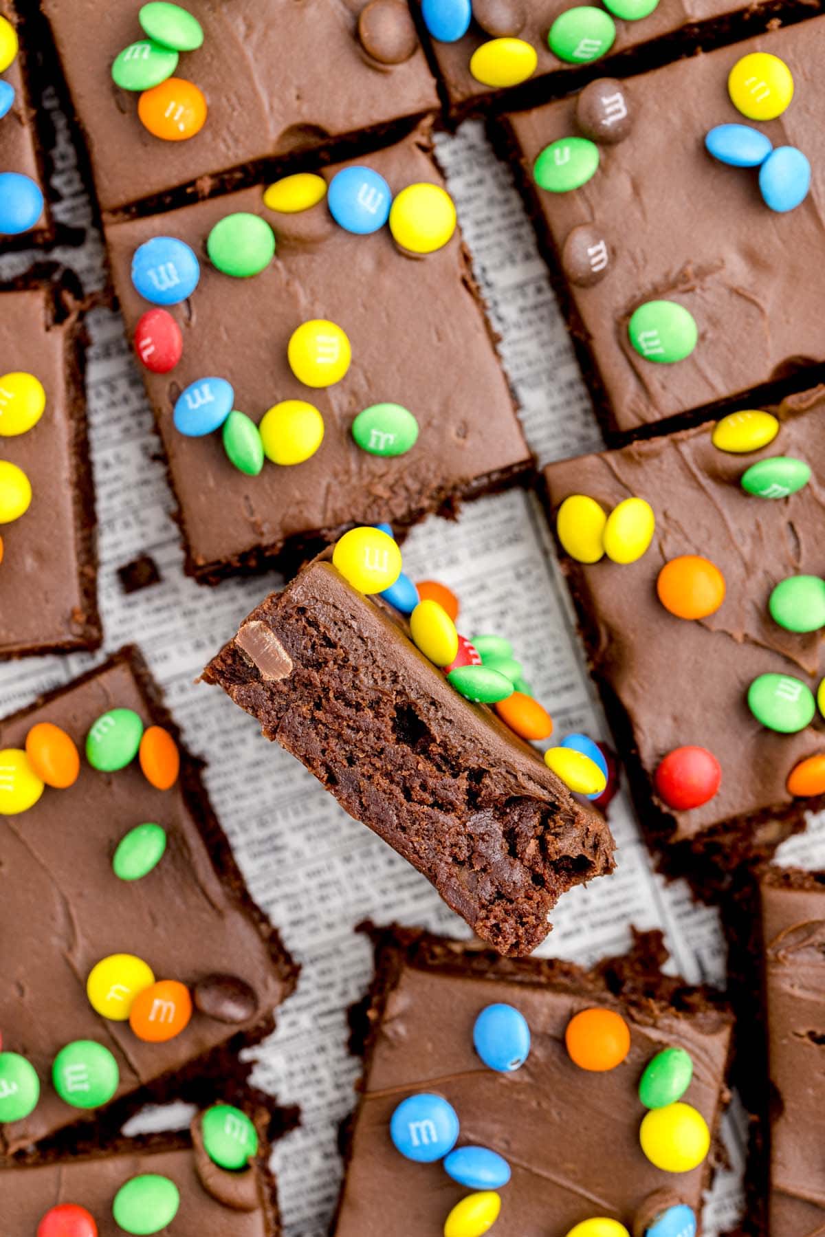 cosmic brownies with M&M's