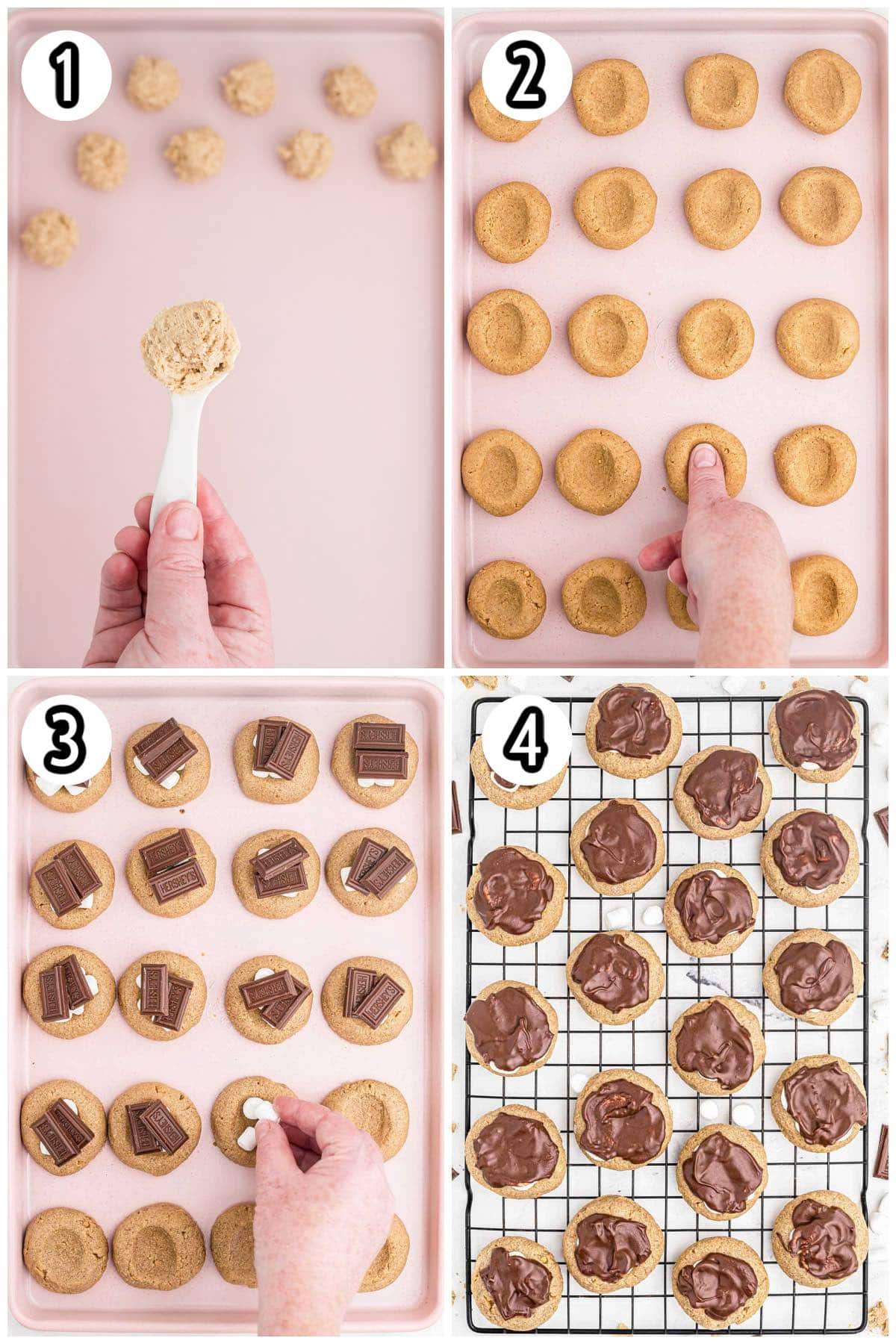 collage process S'Mores Thumbprint Cookies