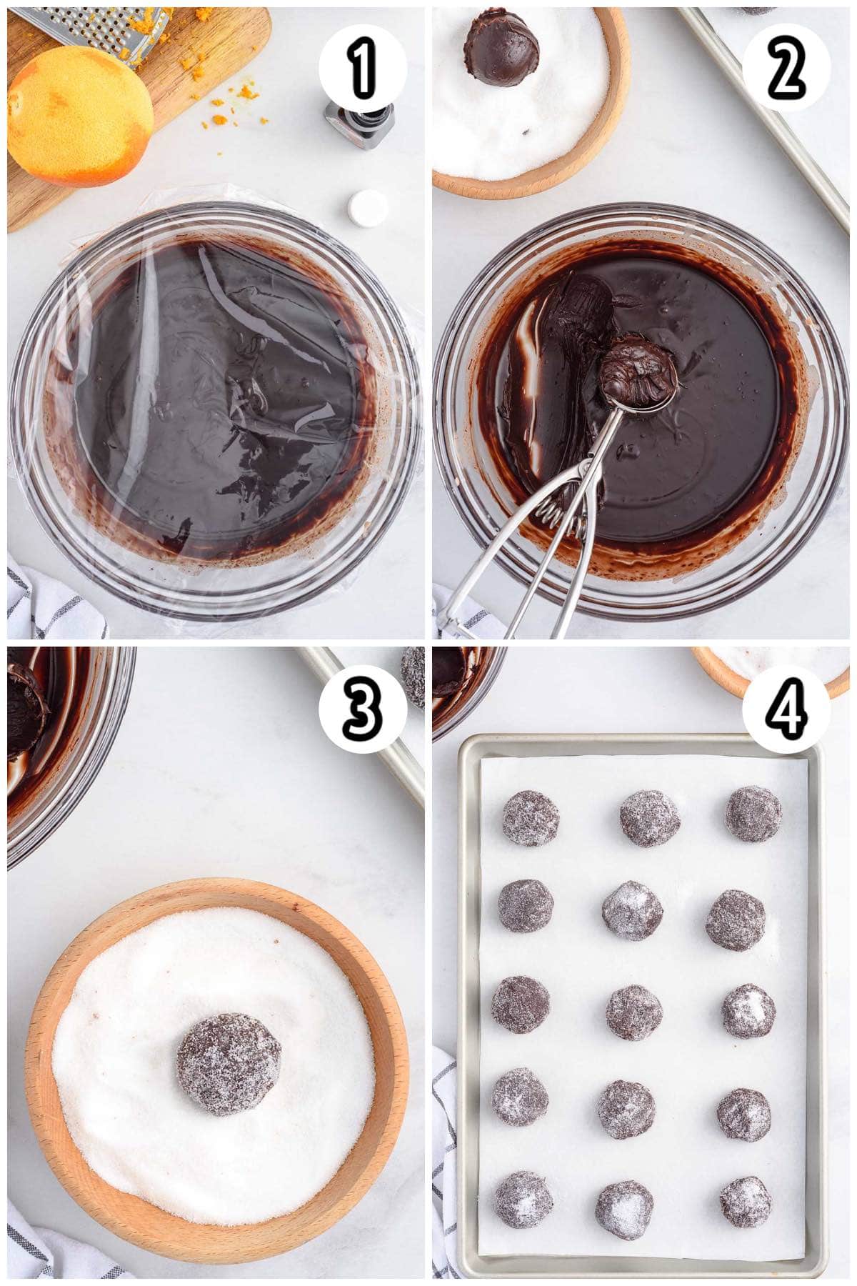 collage chocolate orange truffles process
