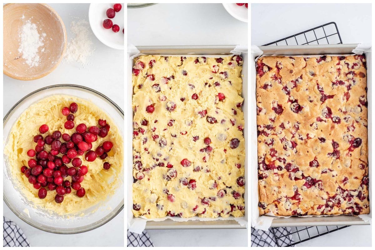 cranberry cake collage process