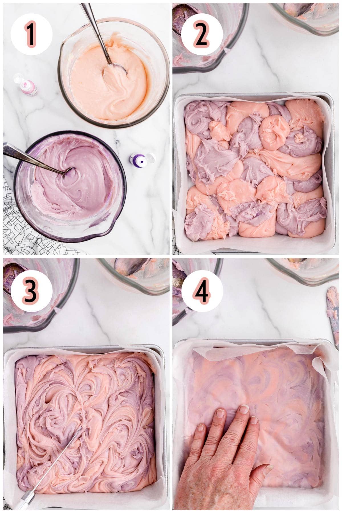 cotton candy fudge collage process
