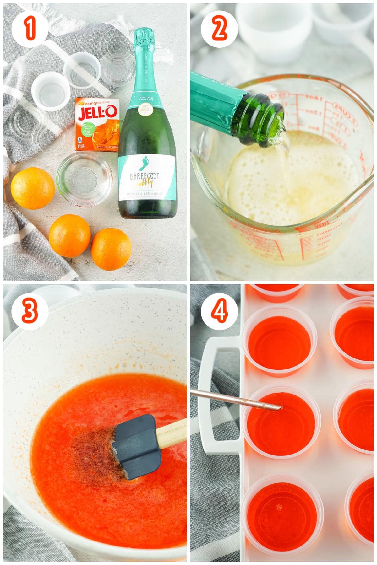 collage process mimosa jello shots