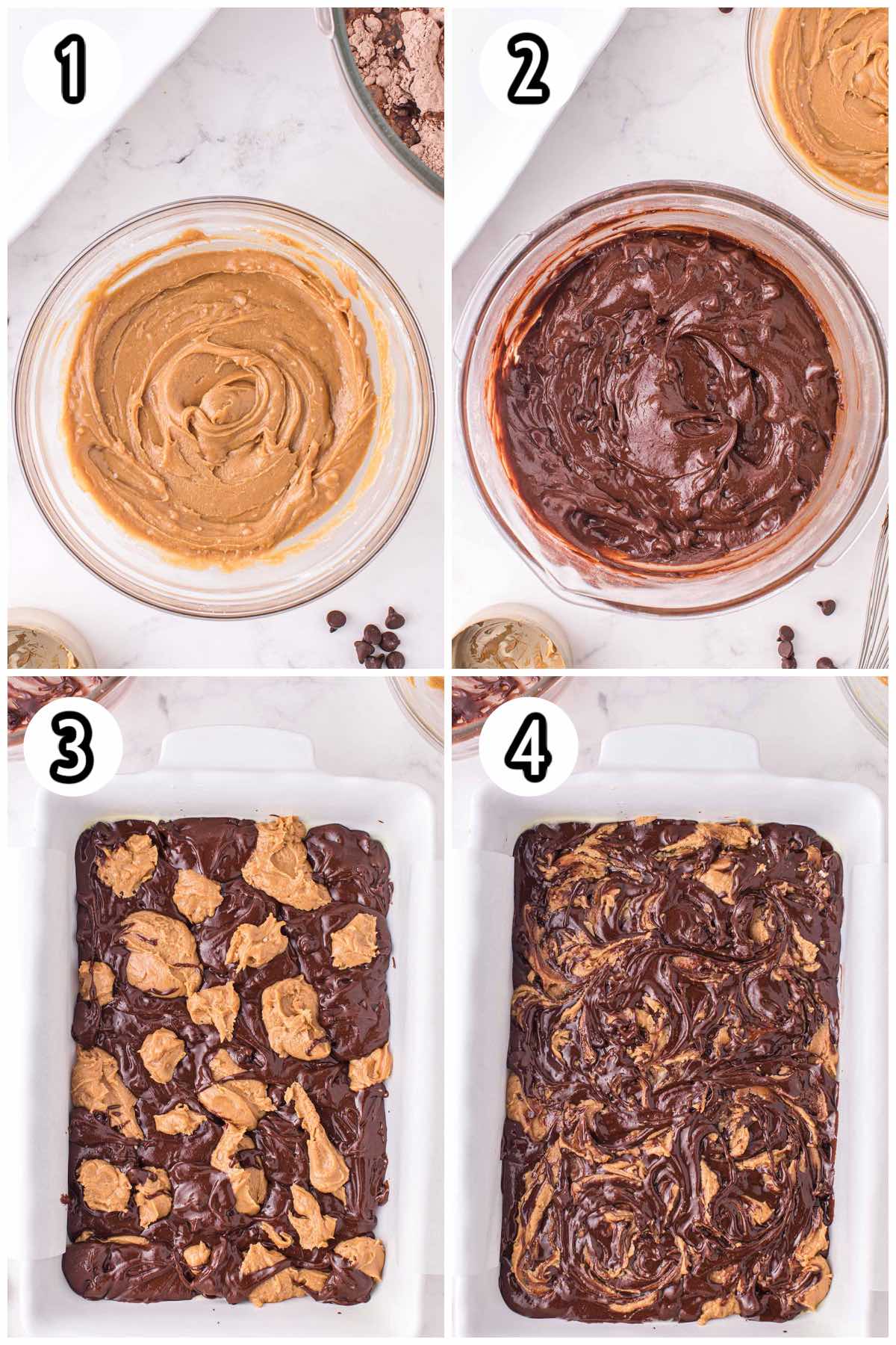 collage process peanut butter stuffed brownies