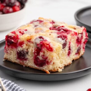 a slice of cranberry cake.