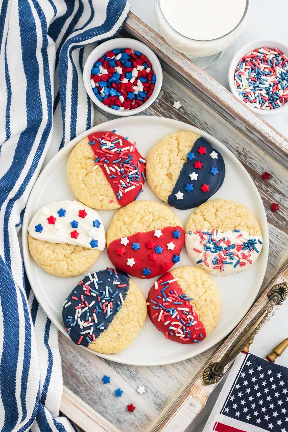 4th of july cake mix cookies hero image