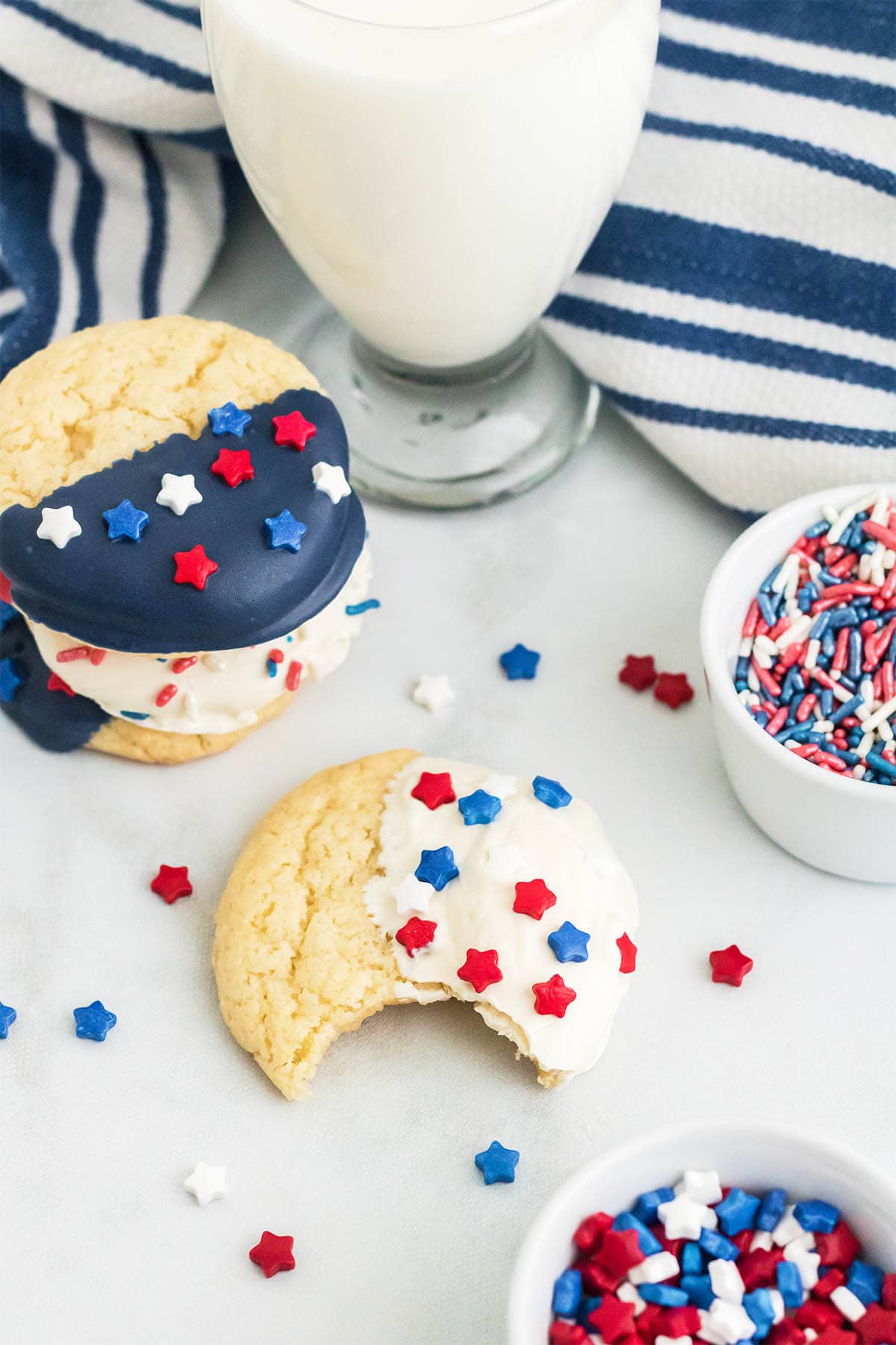bitten 4th of july cake mix cookies