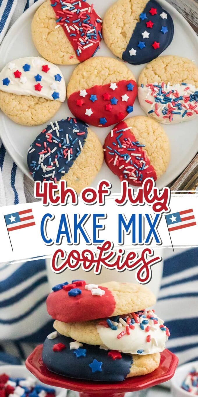 Fourth of July Cake Mix Cookies pinterest