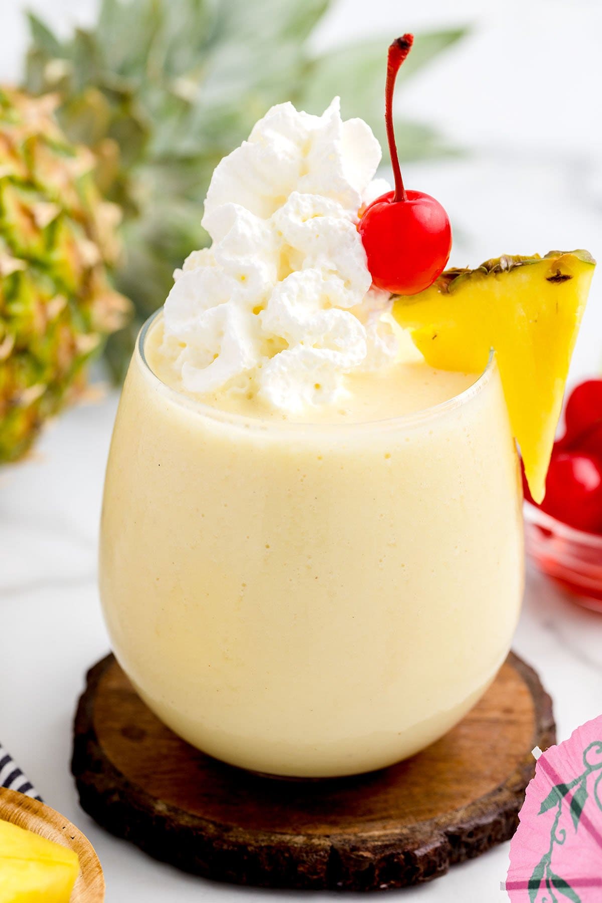 Boozy Dole Whip with whipped cream