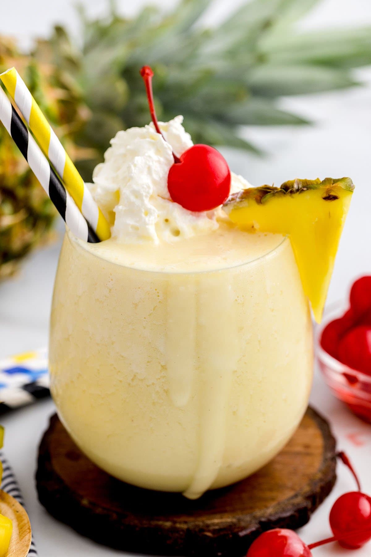 Boozy Dole Whip in a glass