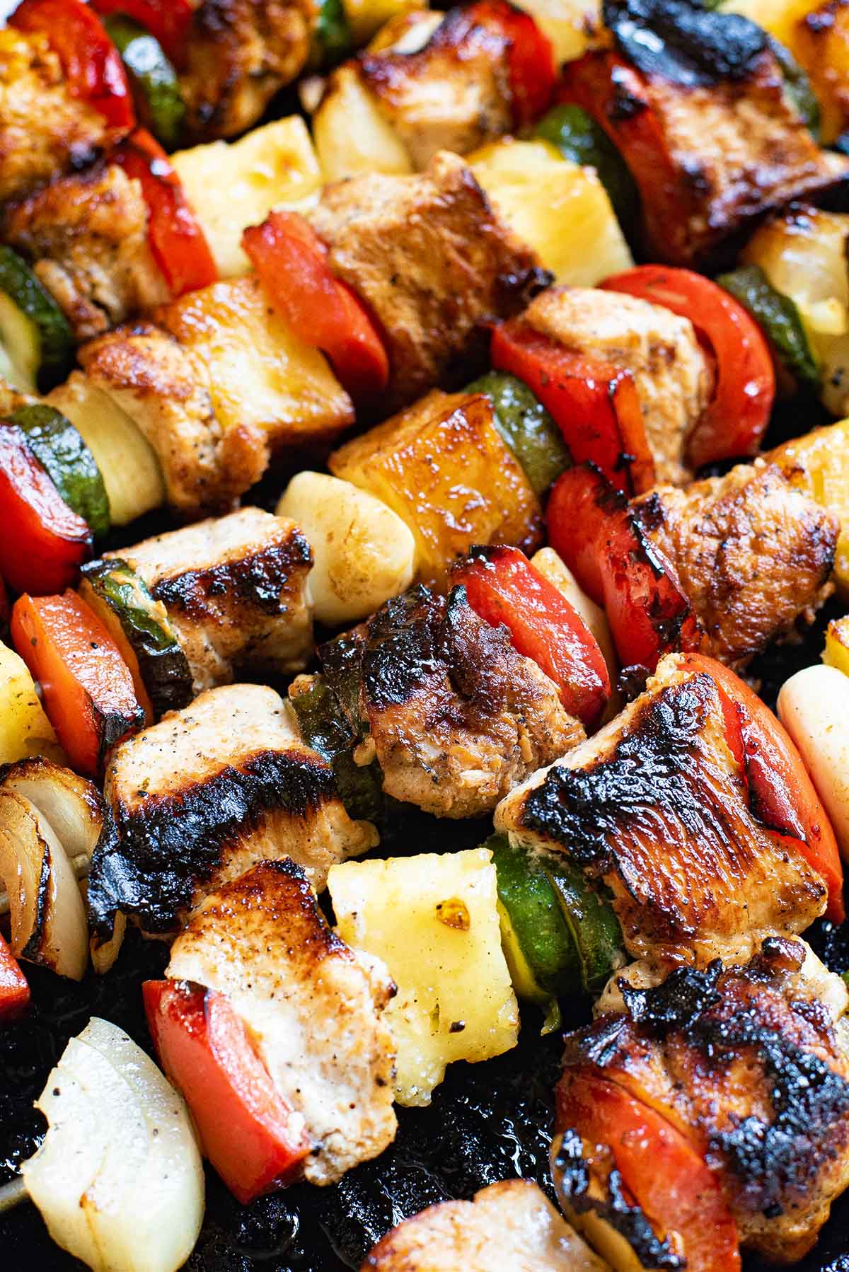 Chicken Kabobs with Pineapple on the grill