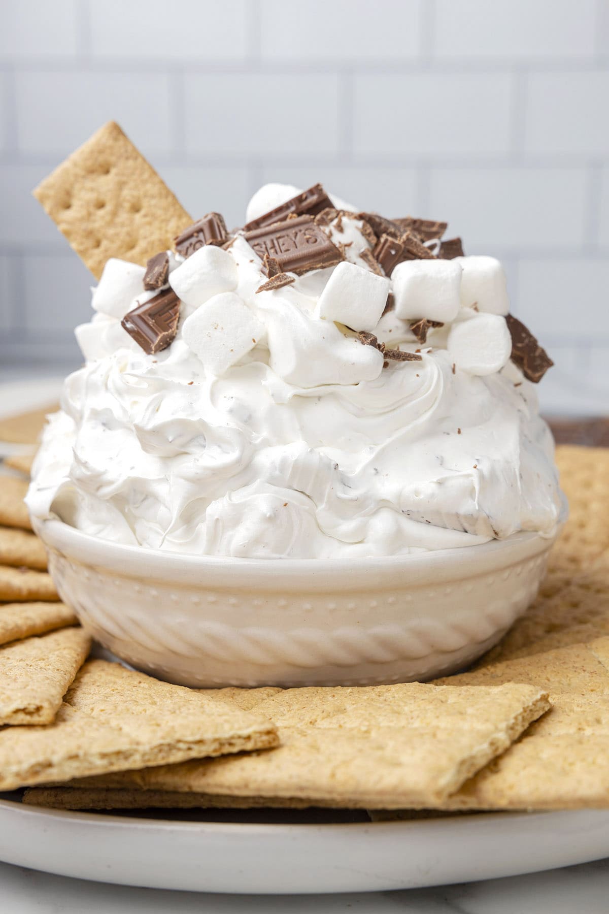 s'mores fluff dip with crackers