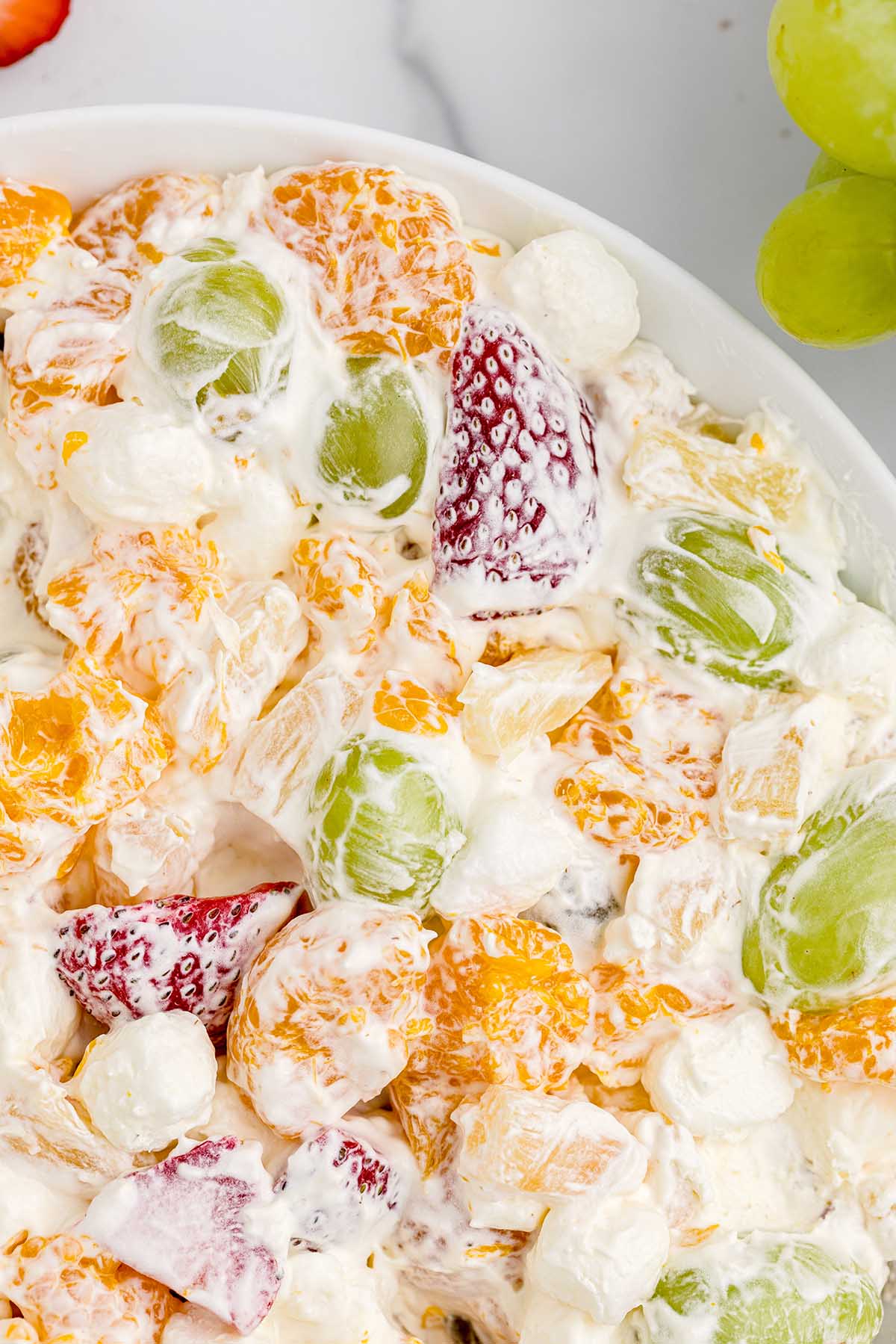 pudding fruit salad with marshmallows