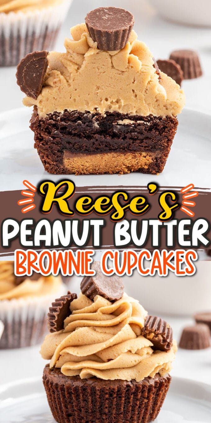 Reese's Peanut Butter Brownie Cupcakes pinterest