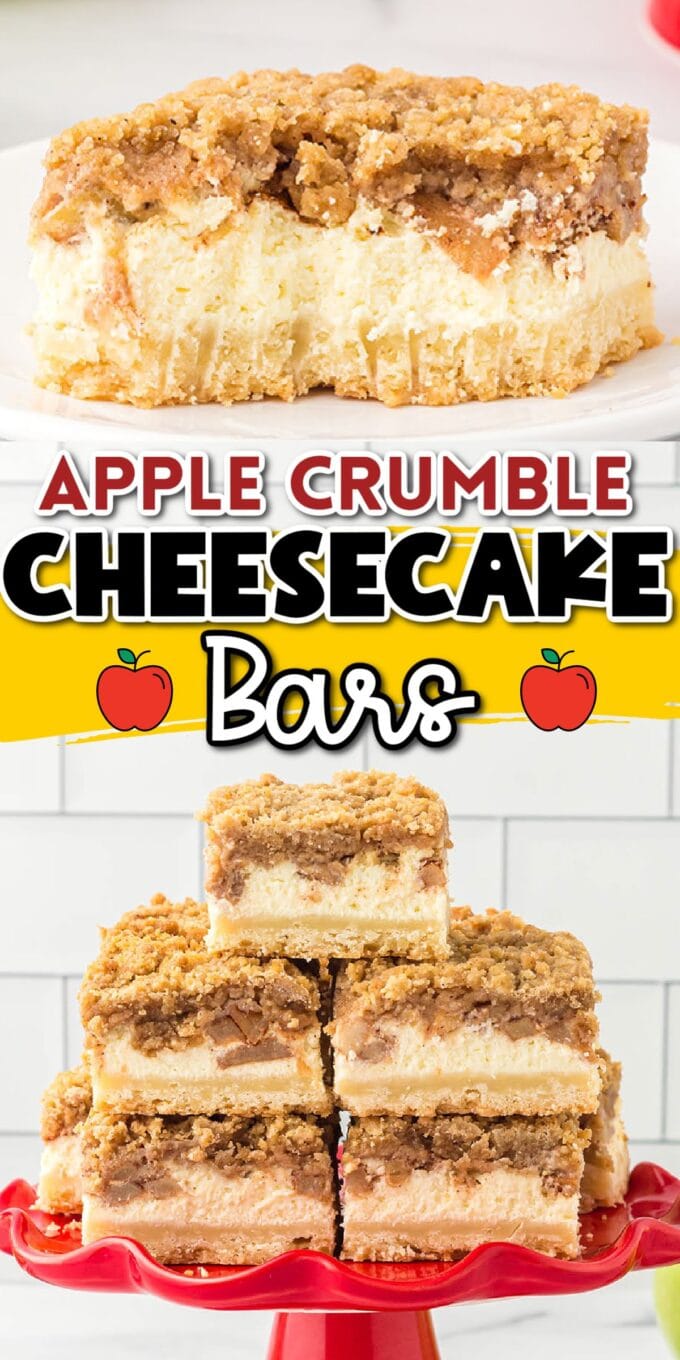 Apple Crumble Cheesecake Bars pinterest
