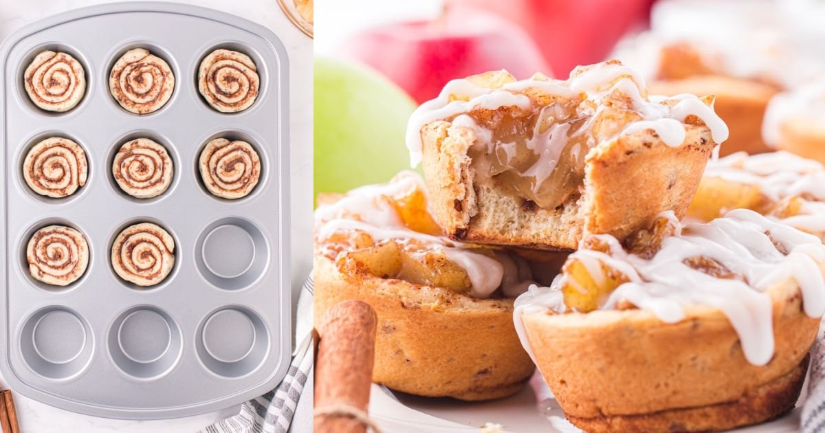 Cinnamon Roll Apple Pie Cups - Princess Pinky Girl