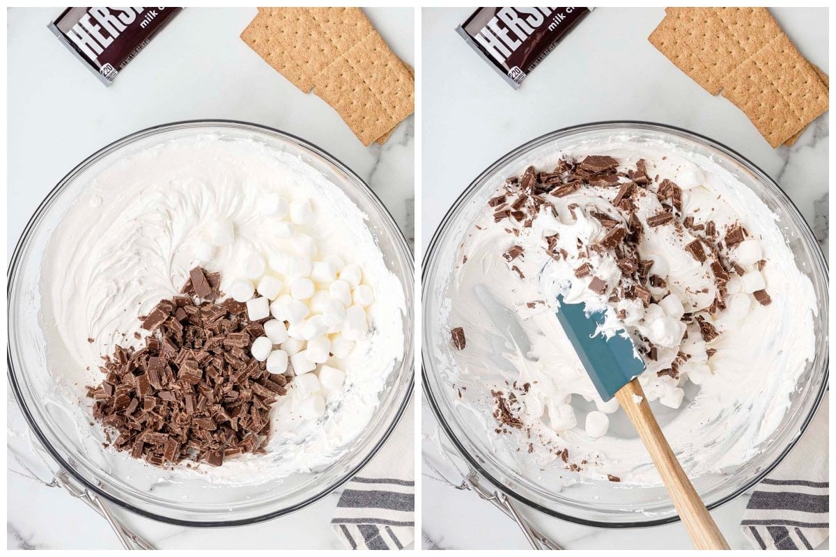 S'mores Fluff Dip collage process