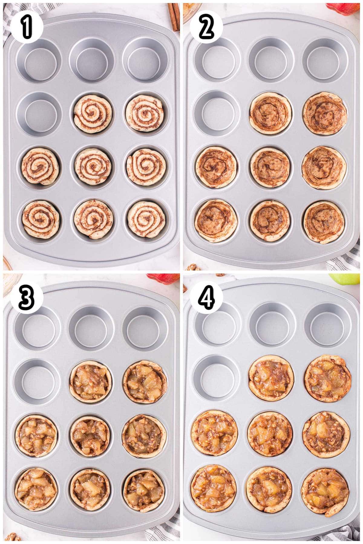 apple pie cups collage process