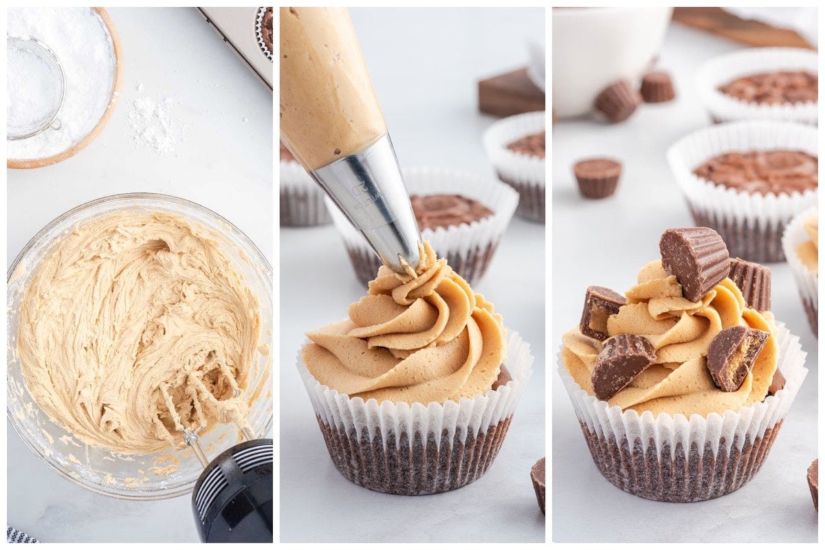 collage brownie cupcakes