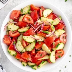 tomato cucumber salad featured image
